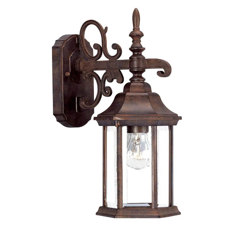 HMS Petite Brown Domed Hanging Glass Lantern Warm White LED Wall Sconce - Loft&Timber
