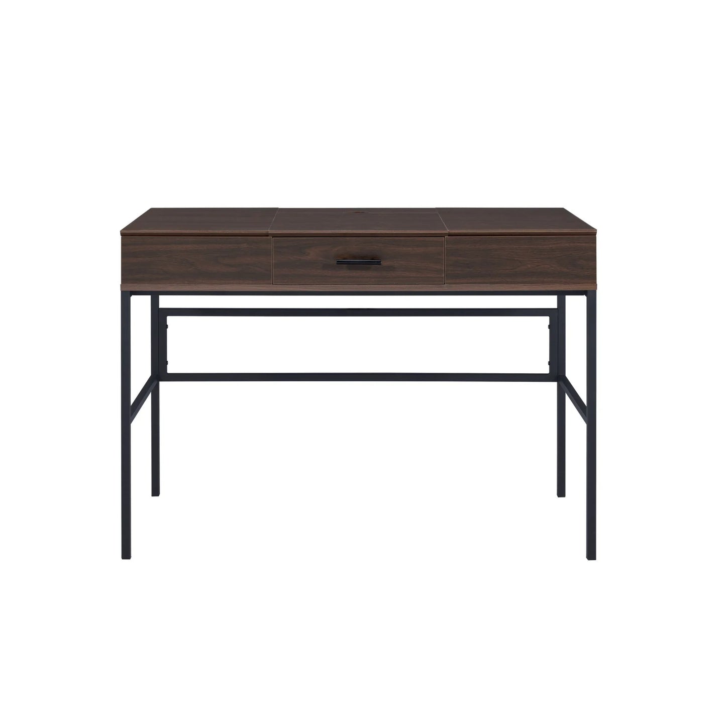 HMS 42" Solid Wood Writing Desk Brown and Black - Loft&Timber