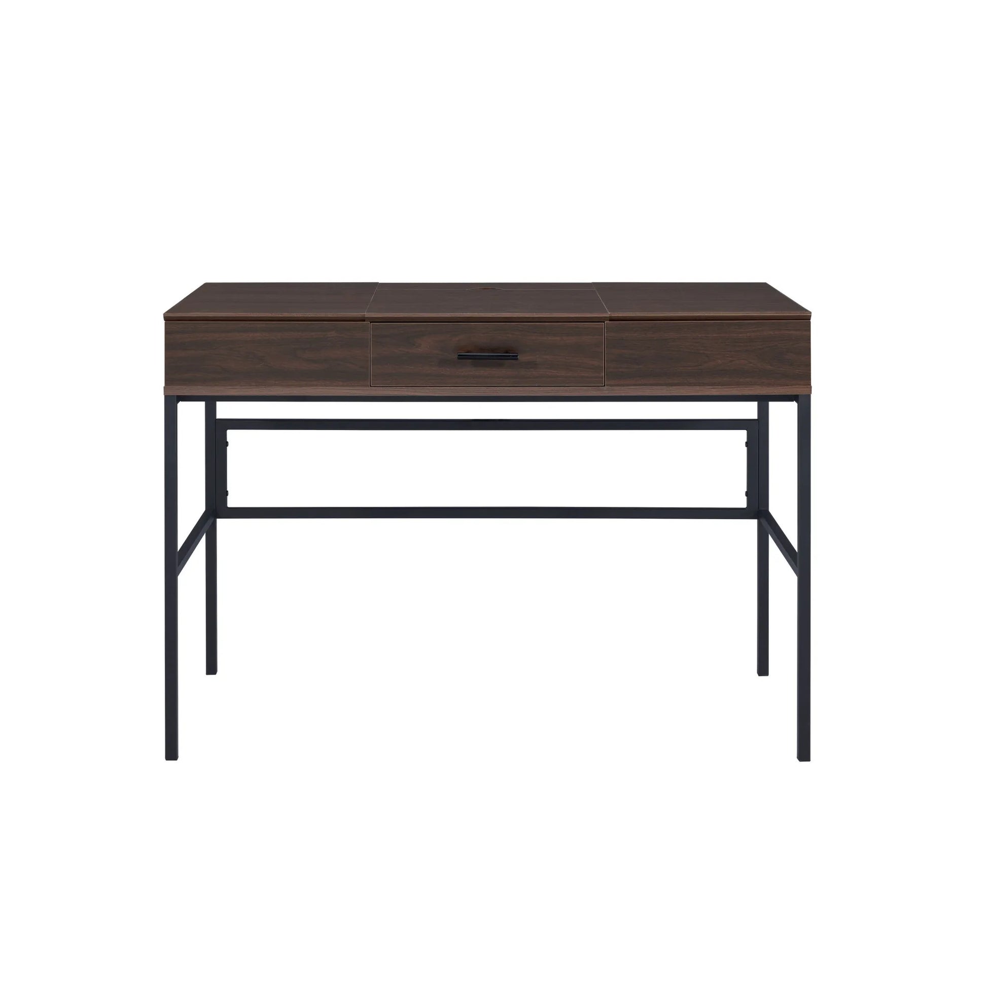 HMS 42" Solid Wood Writing Desk Brown and Black - Loft&Timber