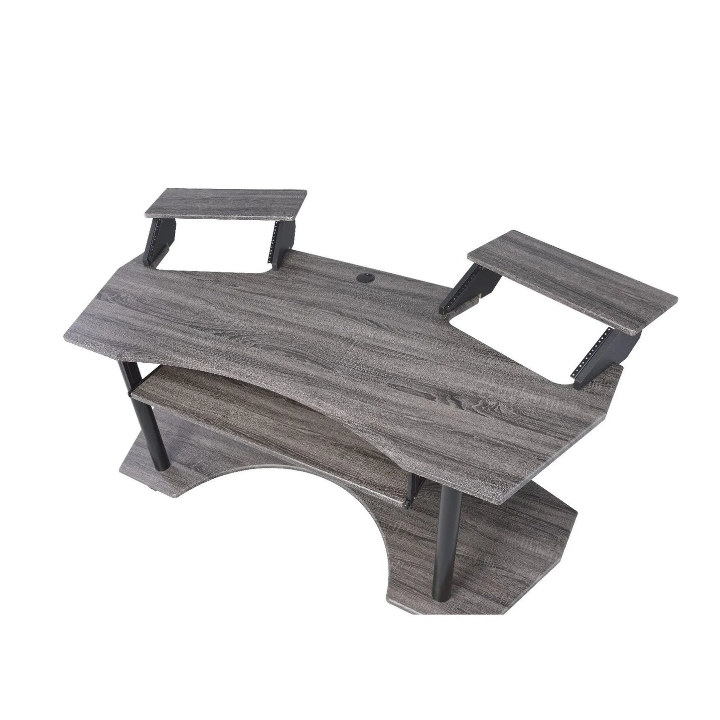 71" dark gray and black computer desk - Loft&Timber