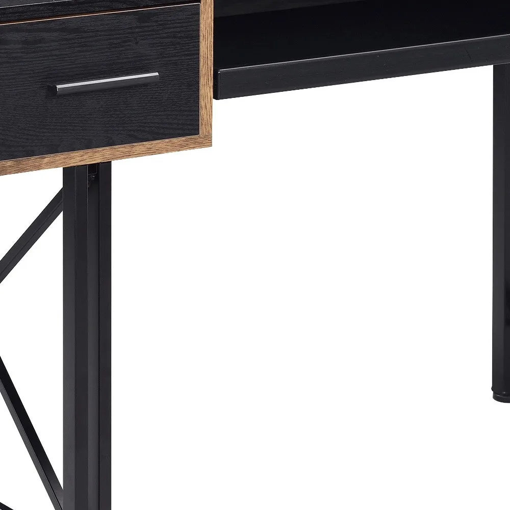 HMS 47" Minimalist Black Computer Desk - Loft&Timber