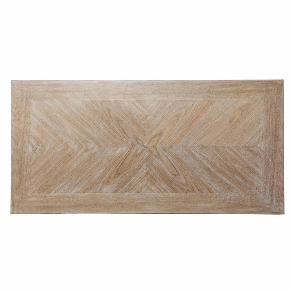 HMS 43" Solid Wood Natural and White Modern Writing Desk with Three Drawers Fold - Loft&Timber