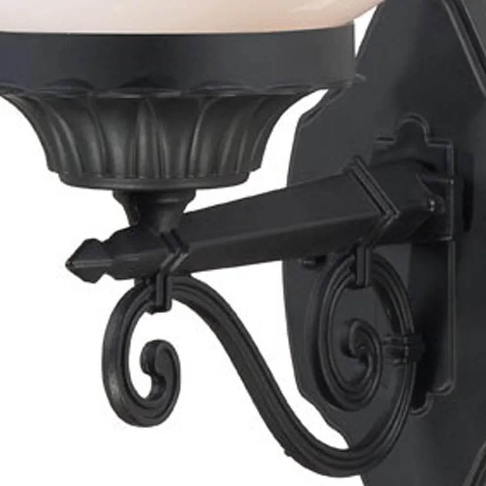 HMS Matte Black Round Acrylic Globe Wall Sconce Outdoor Wall Lamps - Loft&Timber