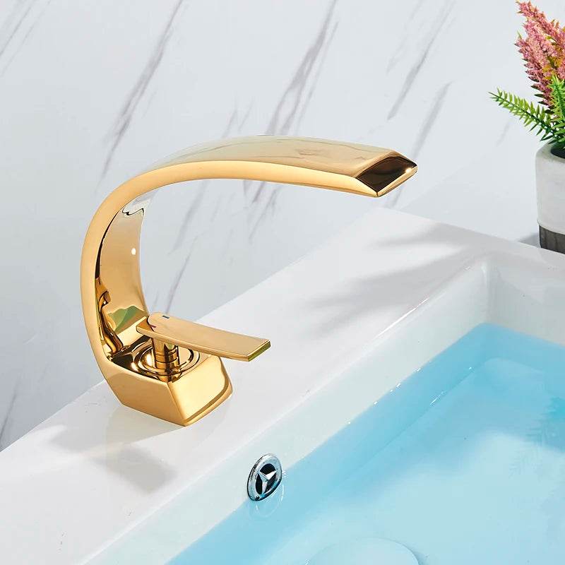 Polished Golden Bathroom Faucet - Loft&Timber
