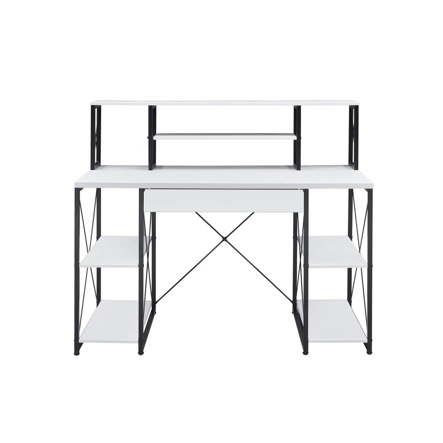 HMS 47" Simple Design White Black Computer Desk - Loft&Timber