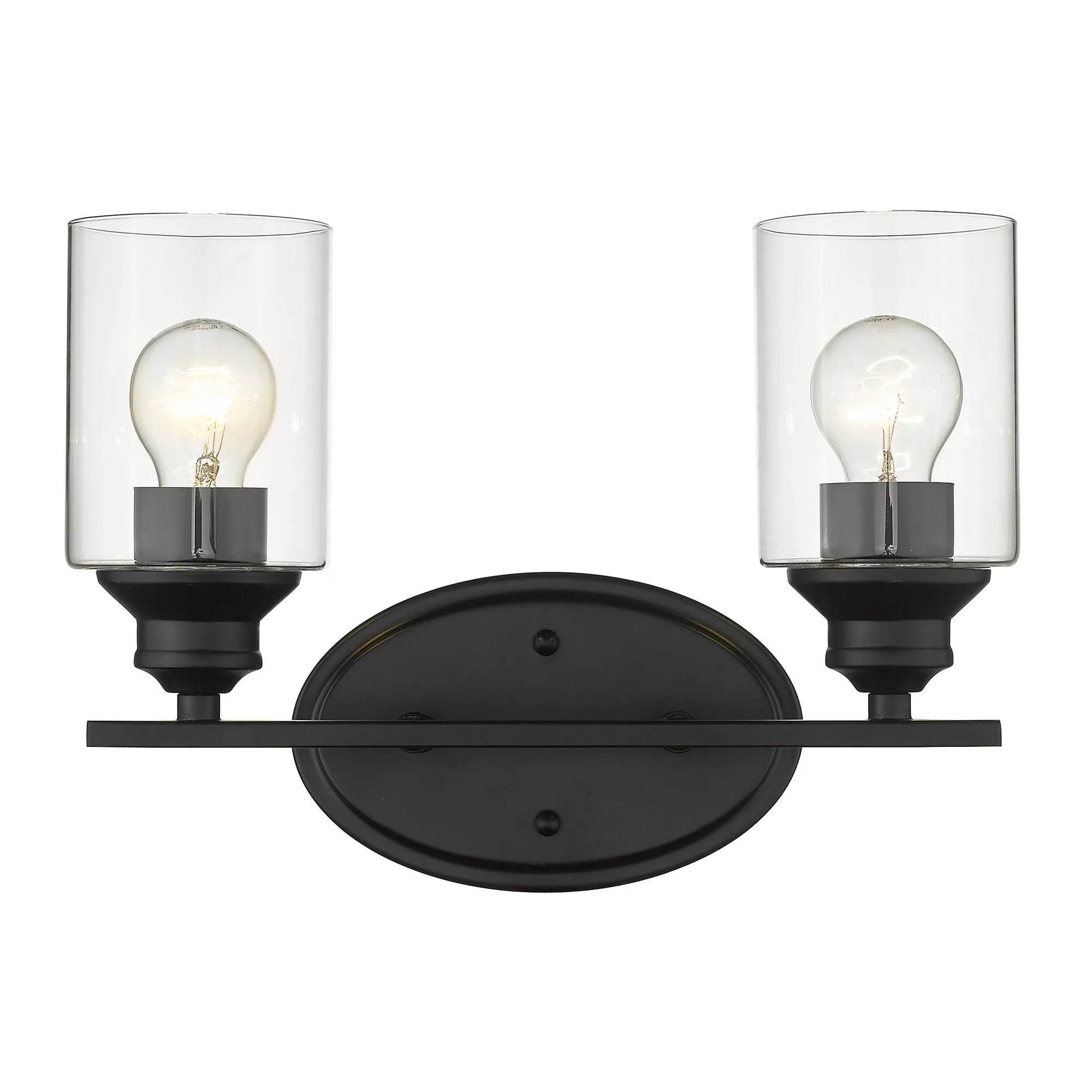 HMS Modern Two-Light Wall Sconces Matte Black Clear Glass Shade 220V - Loft&Timber