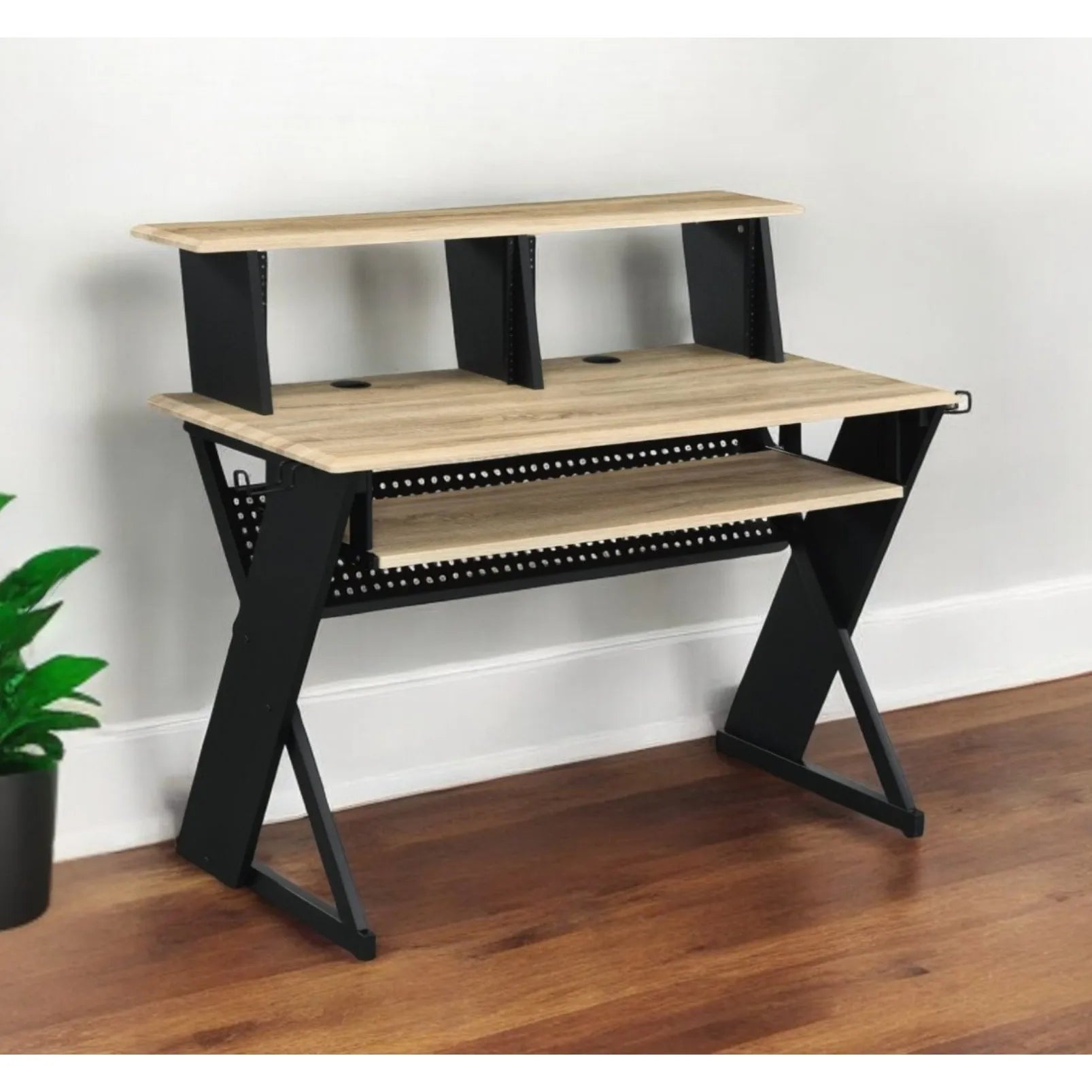 HMS 47" Natural and Black Desk - Loft&Timber