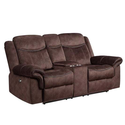 HMS 79" Dark Brown Microfiber Power Reclining Loveseat - Loft&Timber