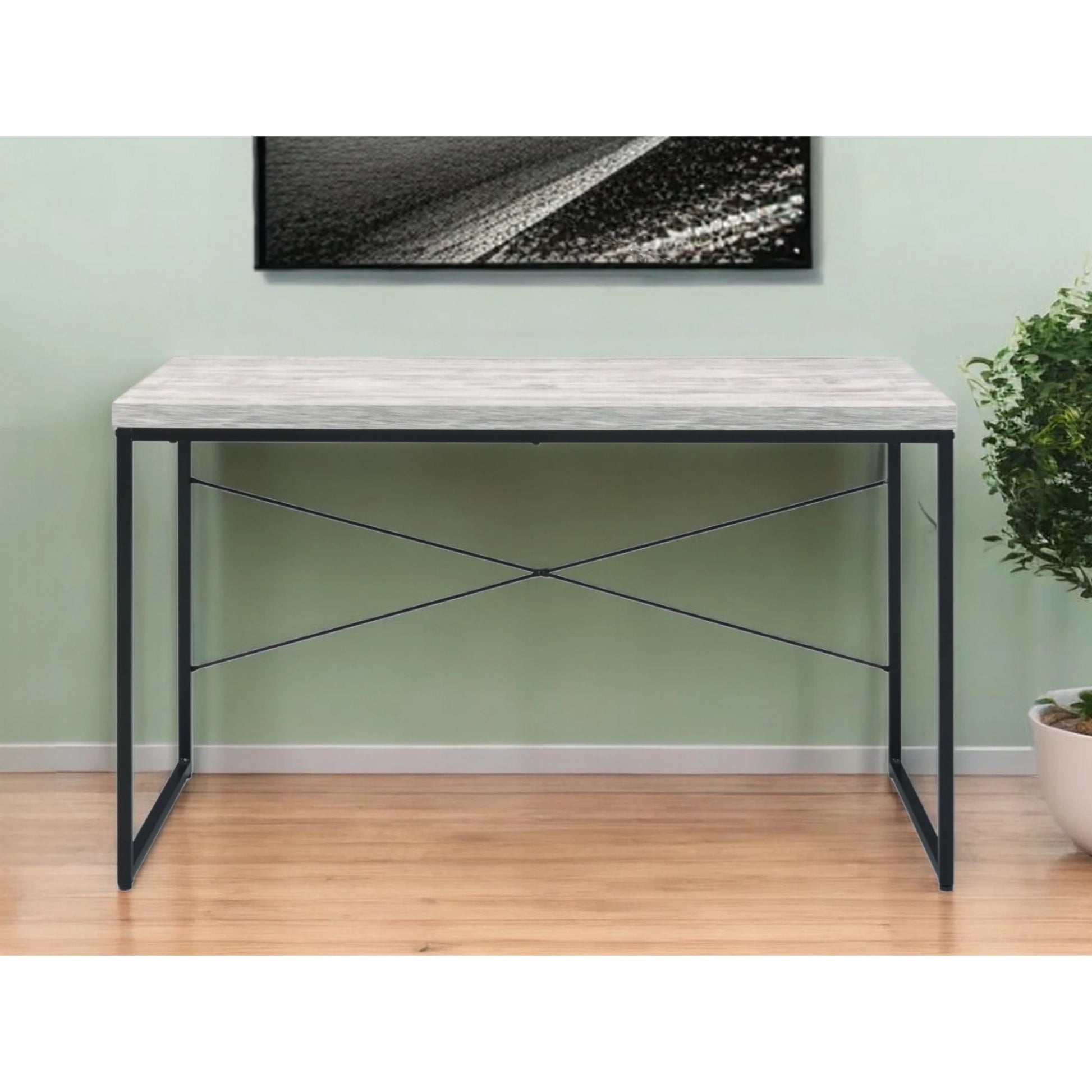 HMS 47" Antiqued White Computer Desk - Loft&Timber
