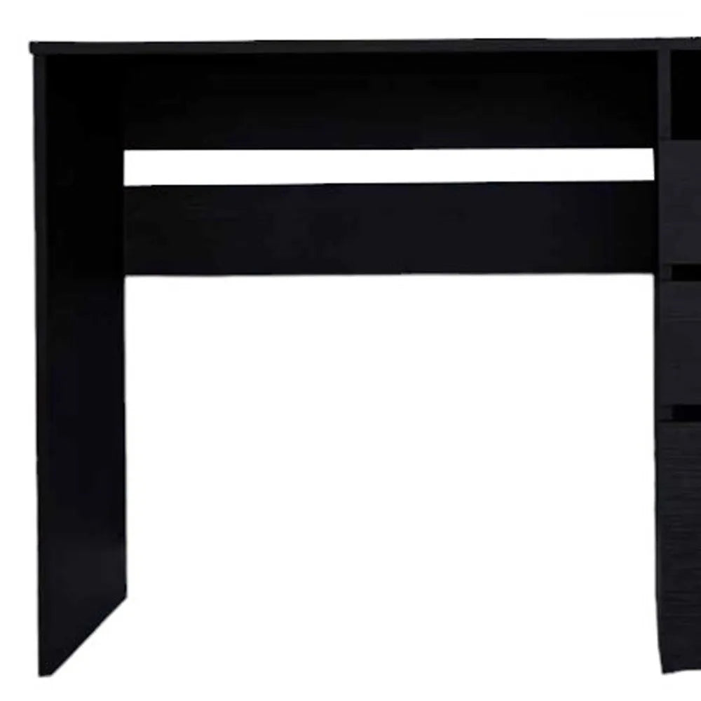 HMS 47" Modern Black Computer Desk with Three Drawers - Loft&Timber