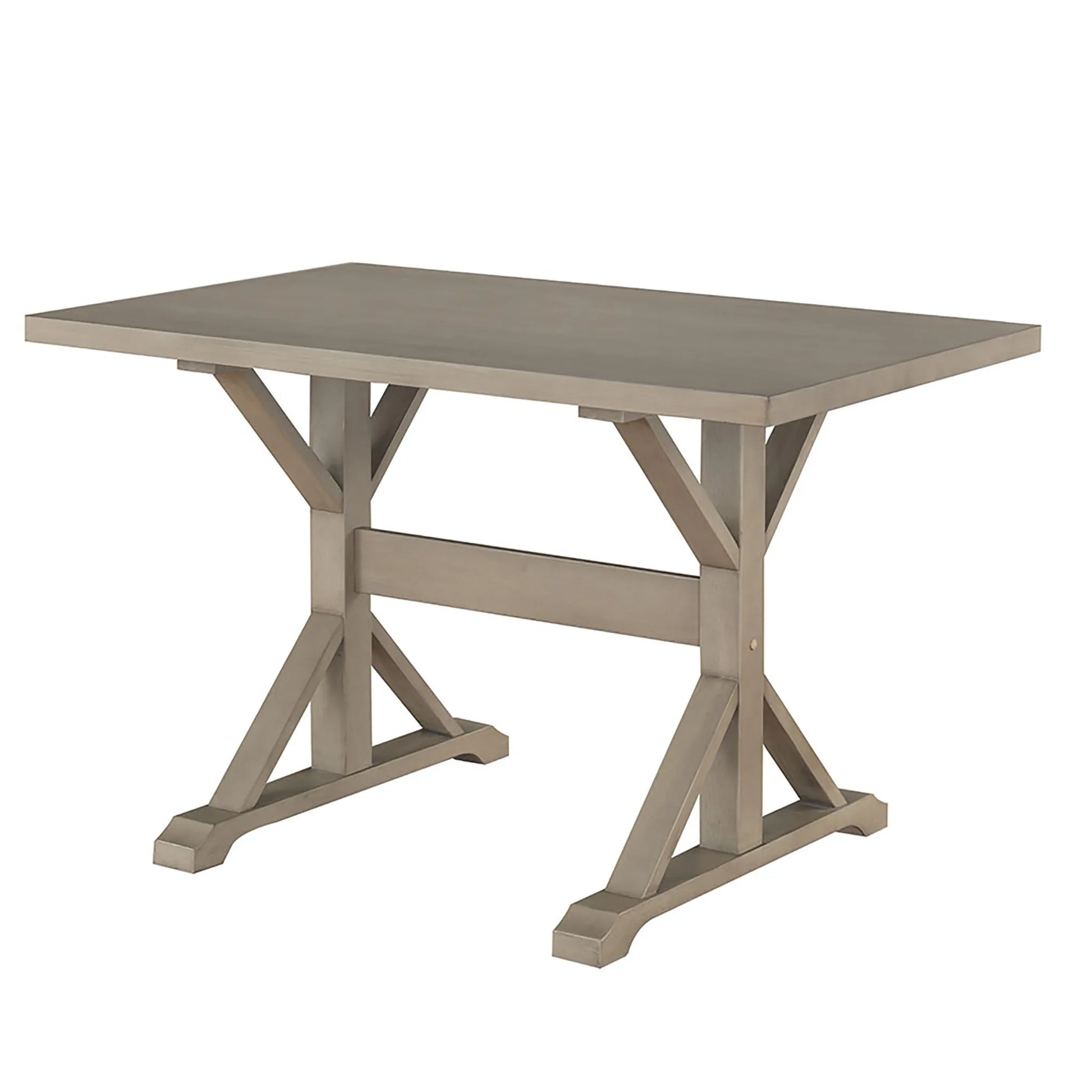 HMS 48" Gray Solid Wood Trestle Desk - Loft&Timber