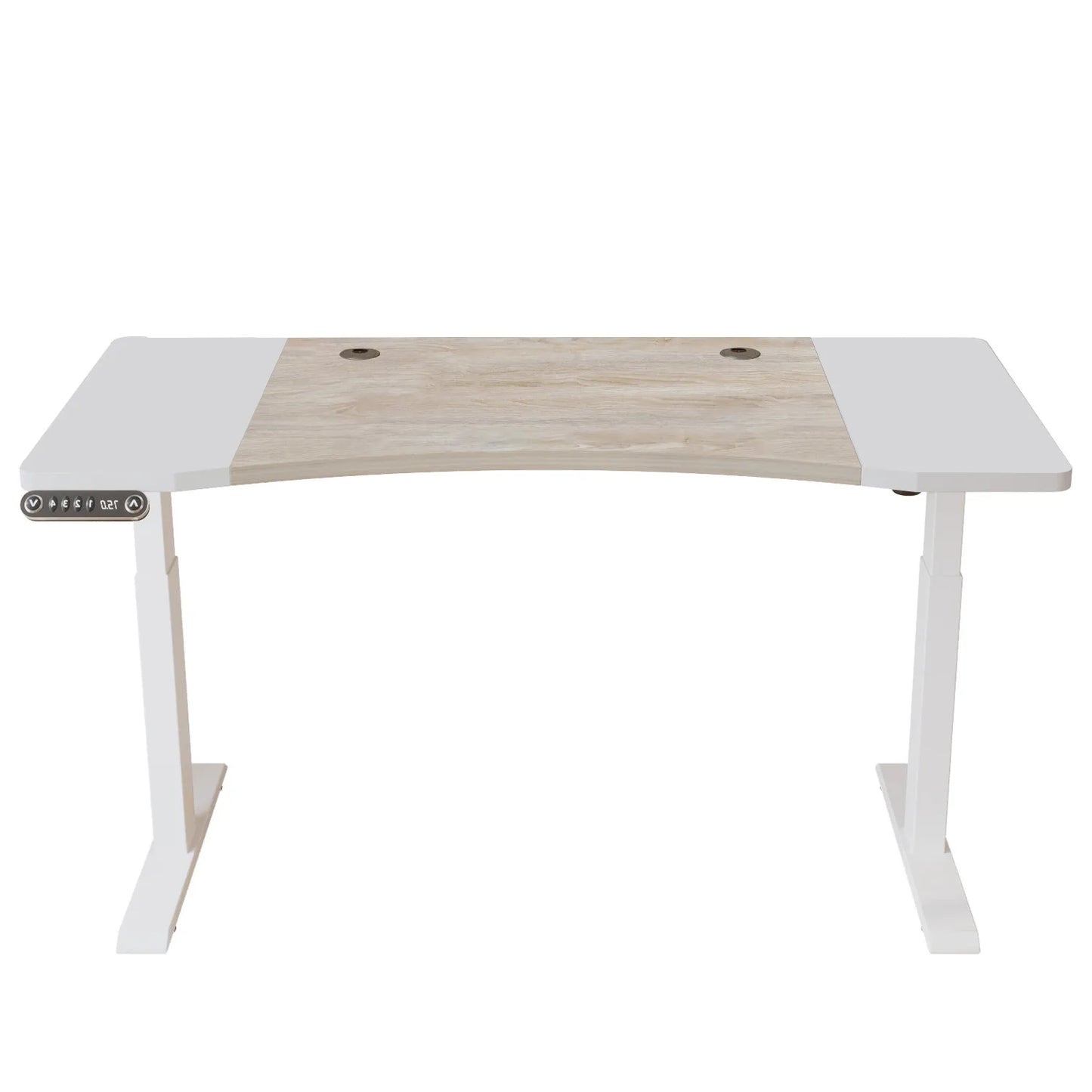 HMS 63" Adjustable Brown White Standing Desk - Loft&Timber