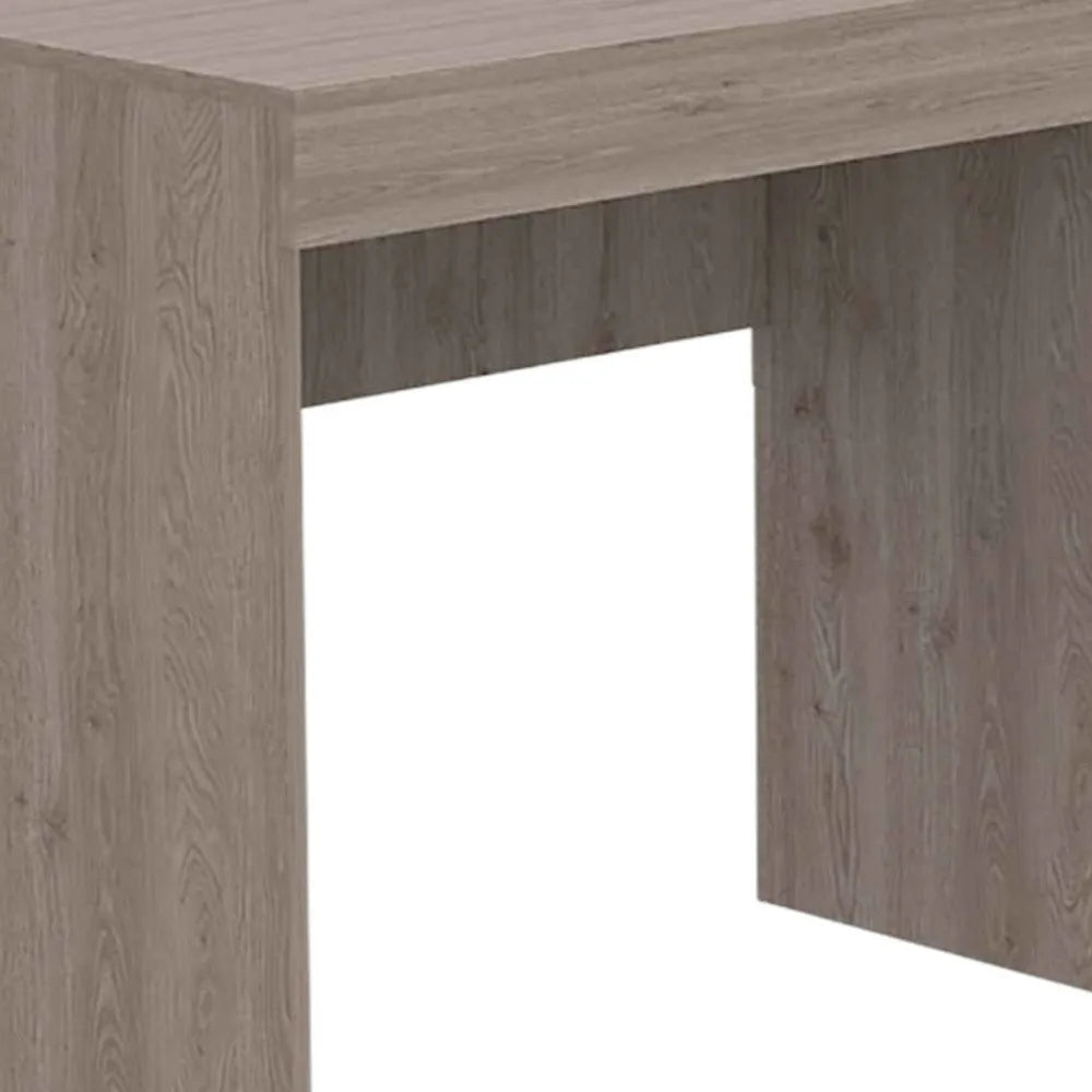 HMS Traditional Style Light Gray 47" Computer Desk Melamine Wood with Two Drawers - Loft&Timber