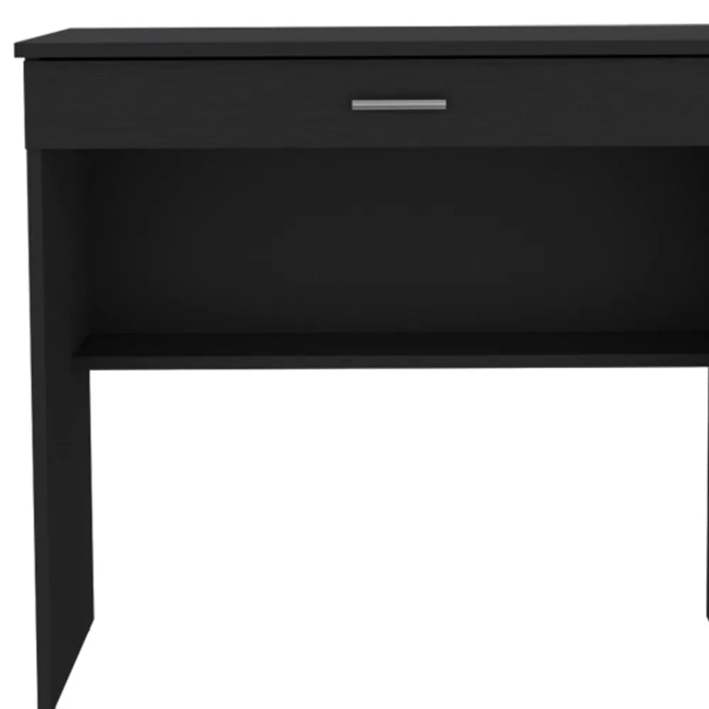 HMS 32" Black Wood Computer Desk with Drawer - Loft&Timber