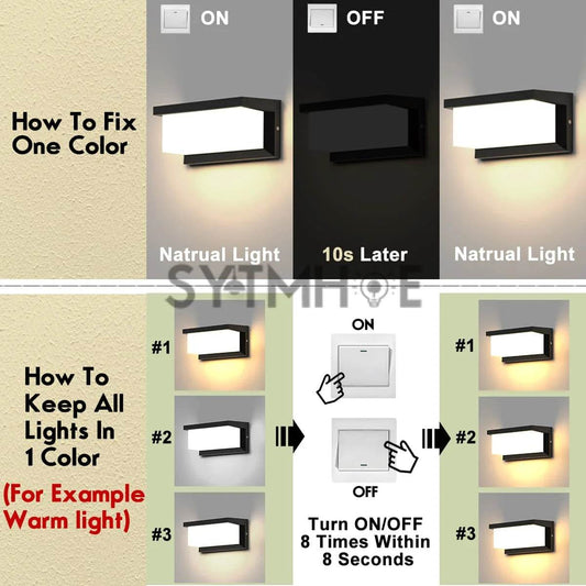 3CCT Changeable Exterior Wall Lamps USA Stock 24W 2400LM IP65 - Loft&Timber