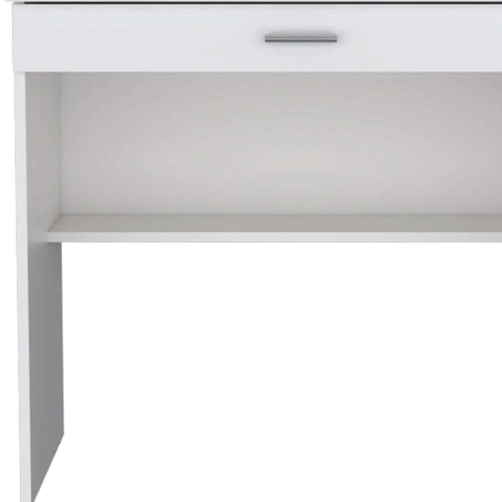 HMS 32" White Wood Computer Desk - Loft&Timber