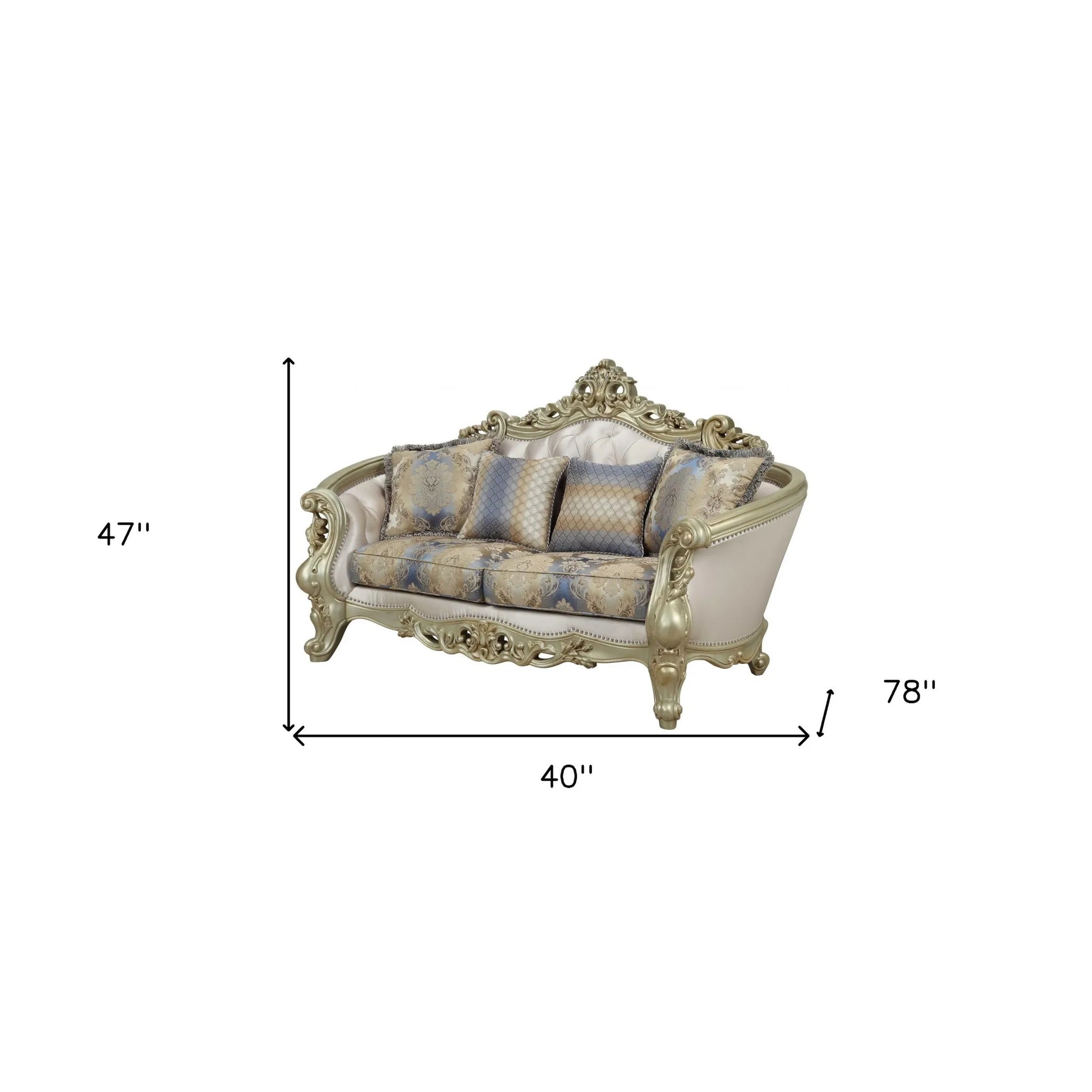 HMS 78" Gold Floral Loveseat and Toss Pillows - Loft&Timber