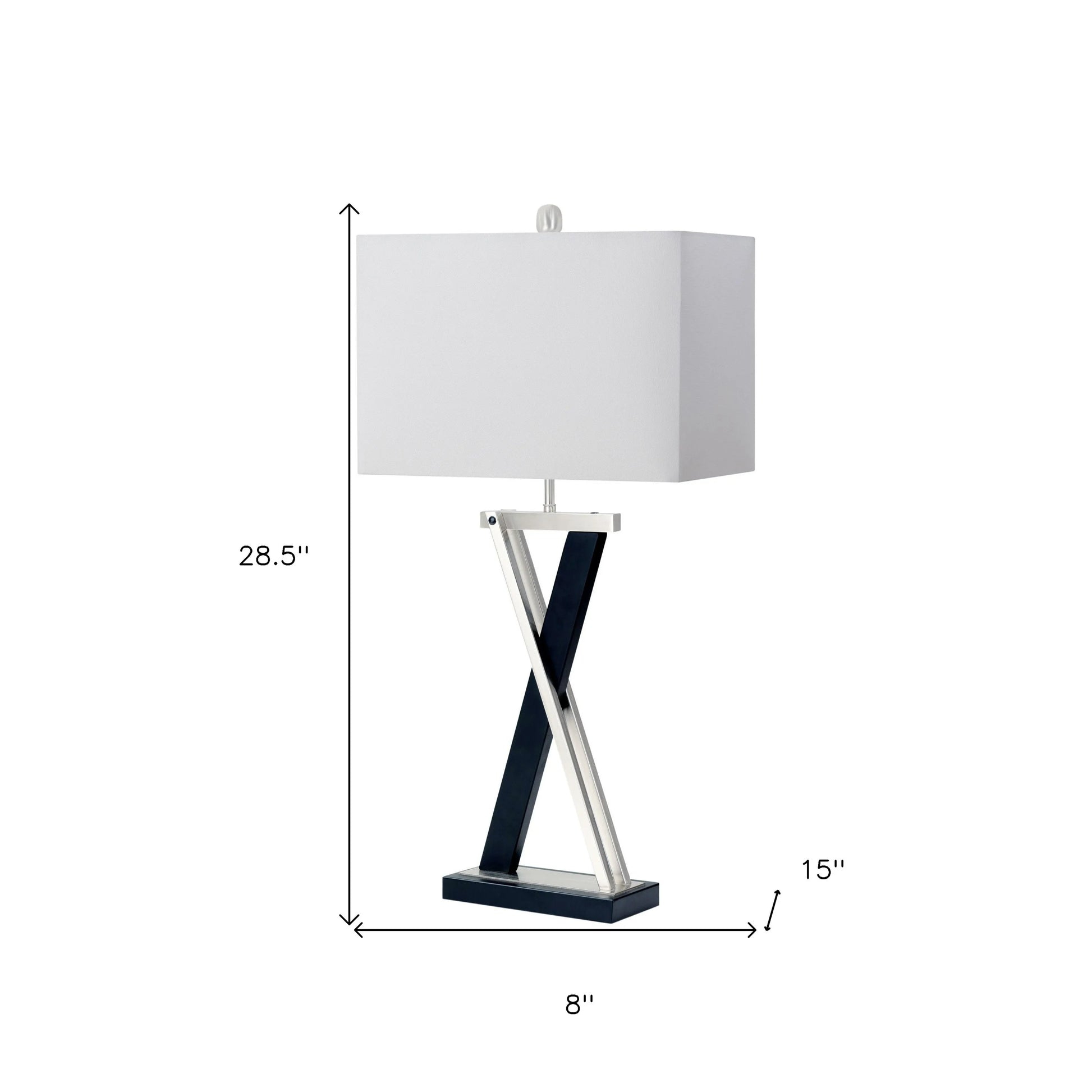 HMS Set of Two 29" Nordic Design Black Metal LED Table Lamps with White Shade - Loft&Timber