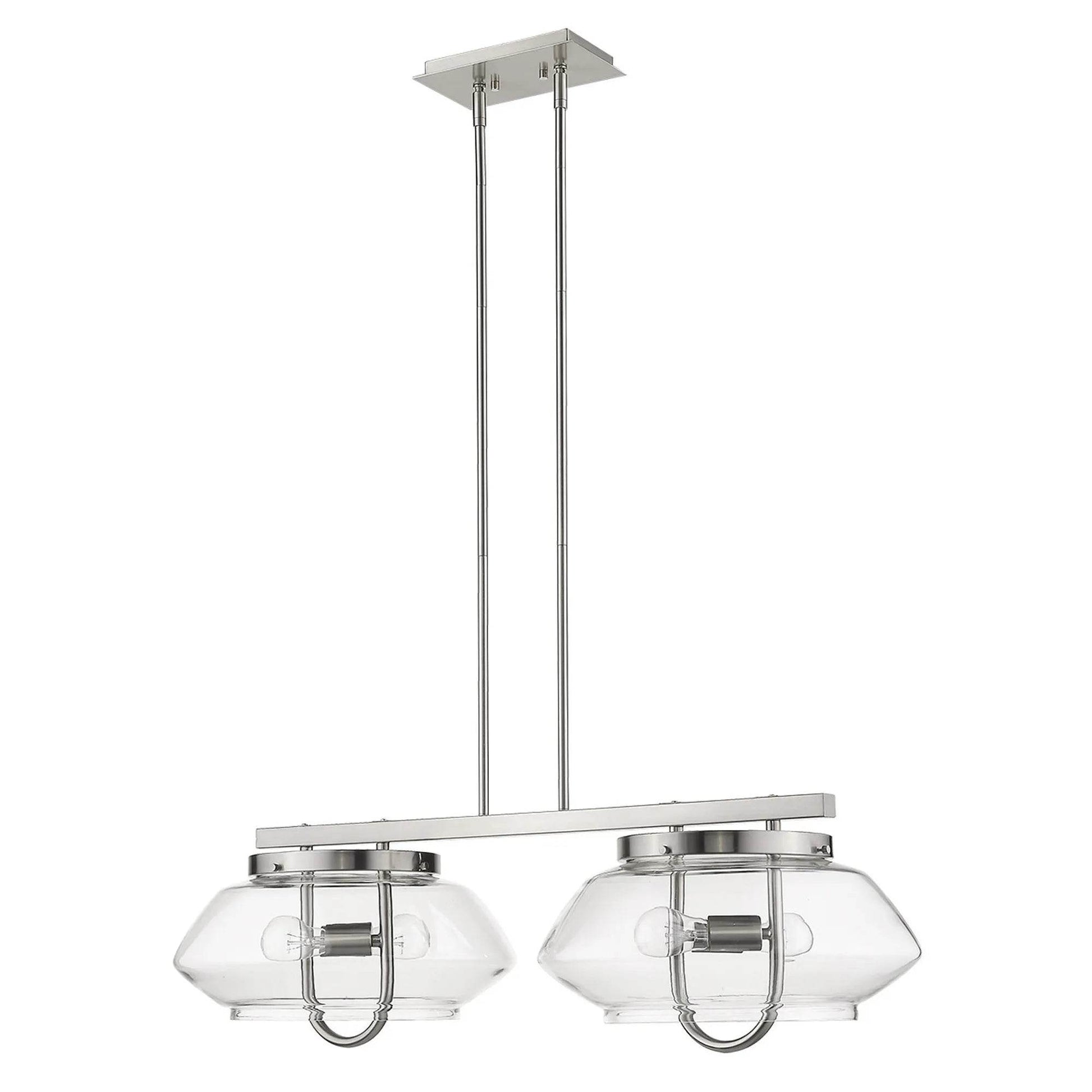 HMS Garner 4-Light Modern Satin Nickel Island Pendant - Loft&Timber