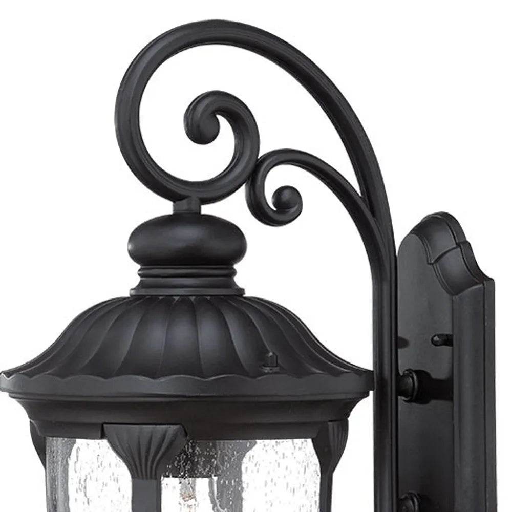 HMS XL Matte Black Cast Aluminum Glass Lantern Wall Sconce Premium Wall Lamps - Loft&Timber