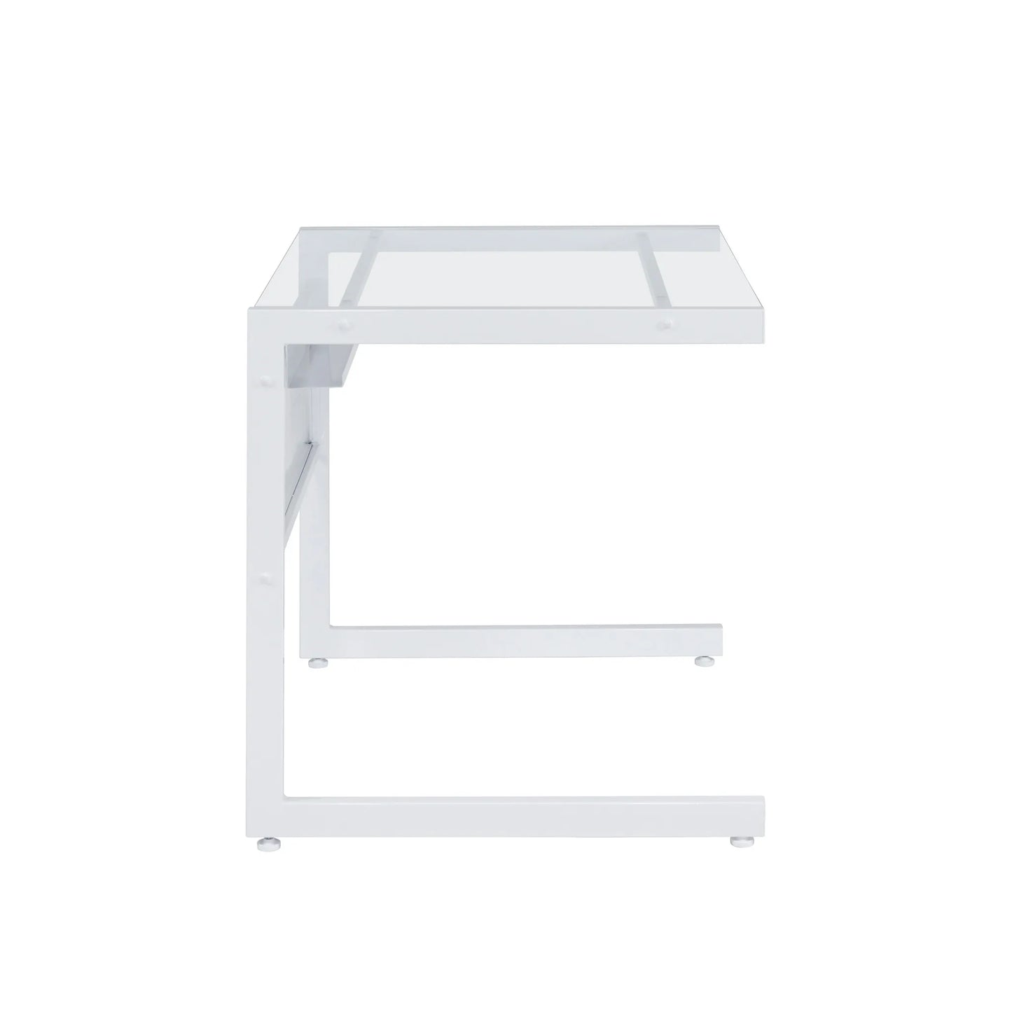 HMS 33" Clear and White Glass Computer Desk - Loft&Timber