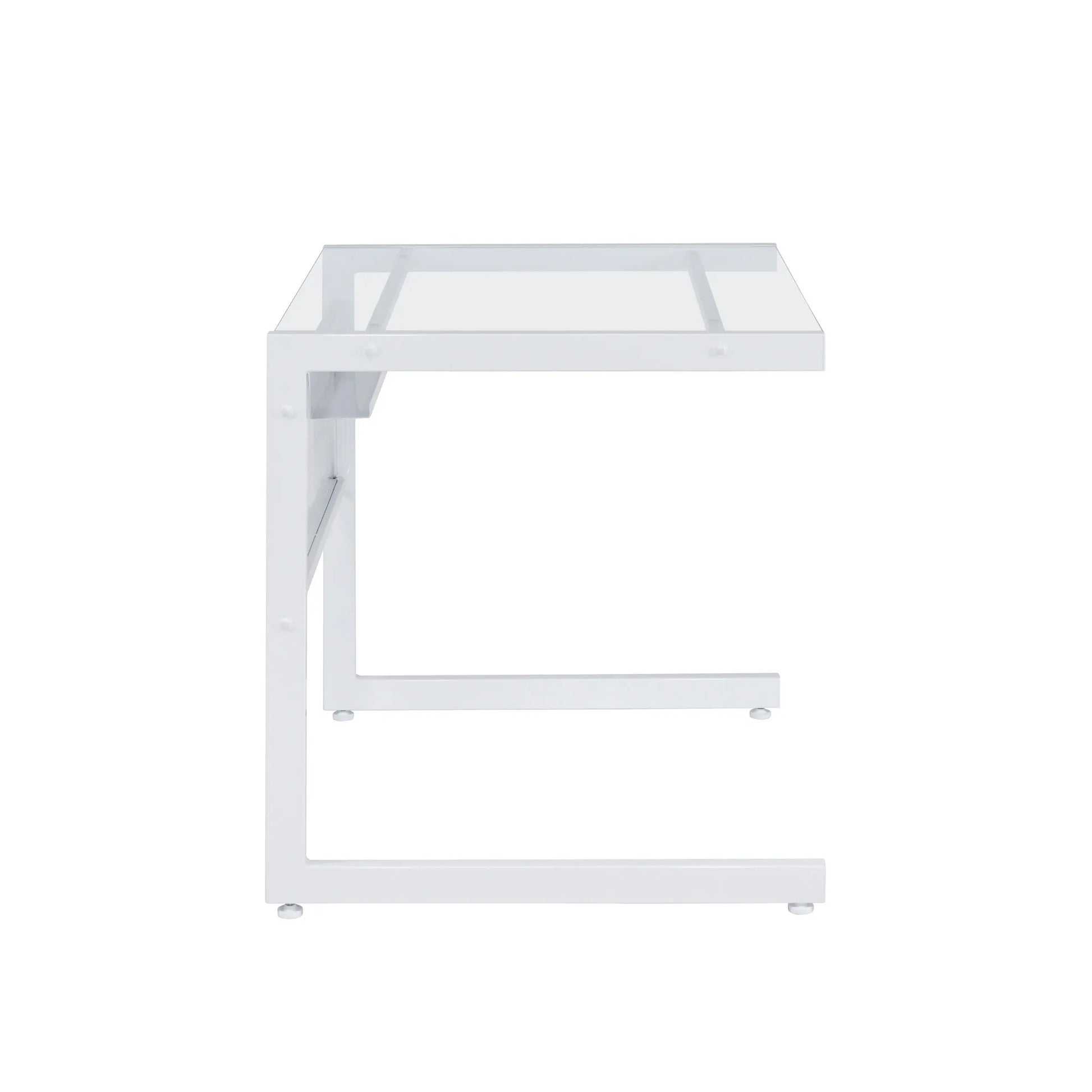 HMS 33" Clear and White Glass Computer Desk - Loft&Timber