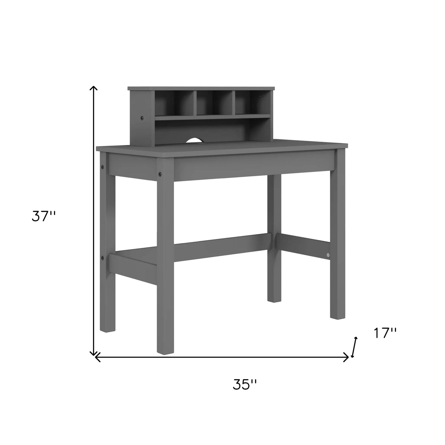 HMS 35" Gray Desk - Loft&Timber