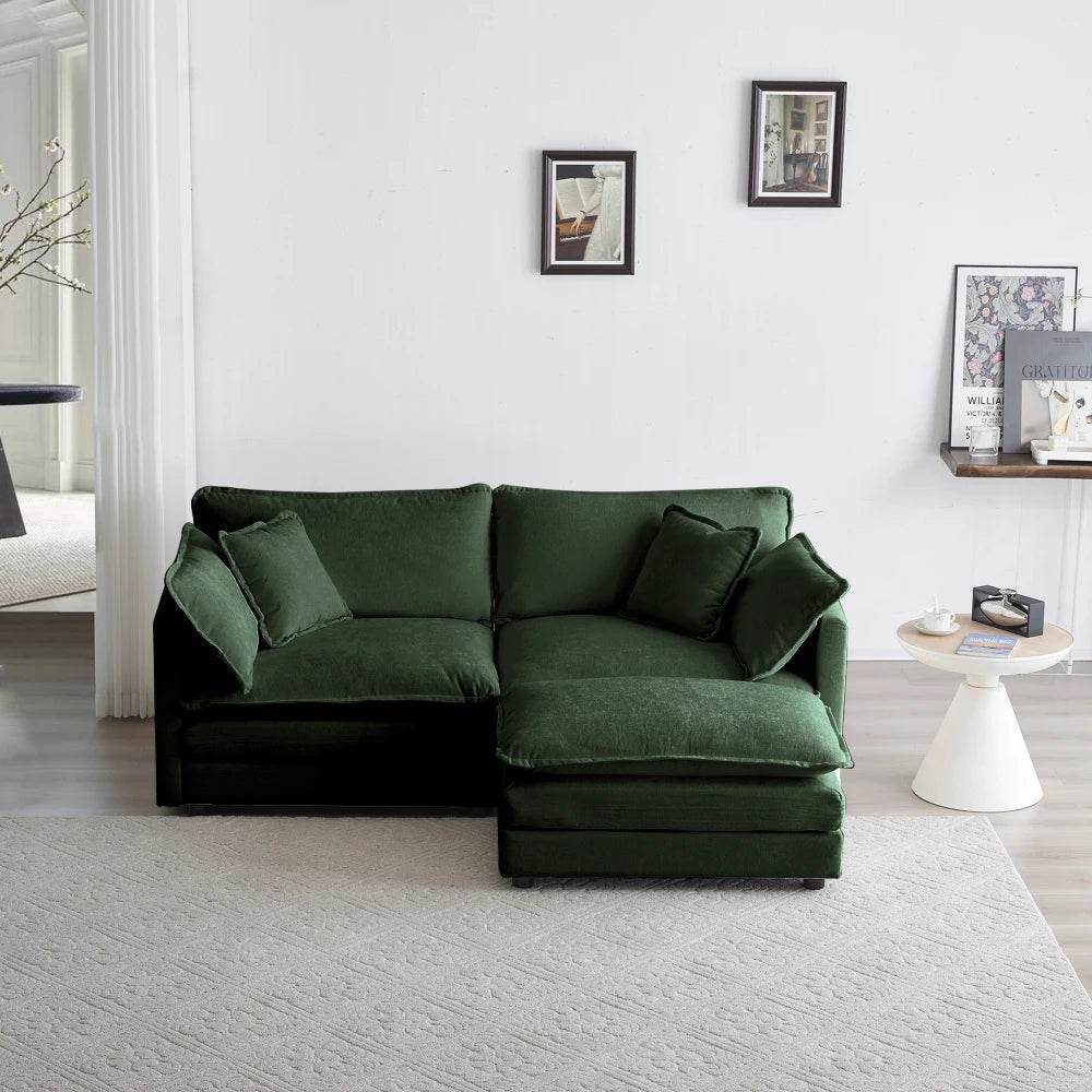 Chenille Loveseat with Ottoman - Loft&Timber