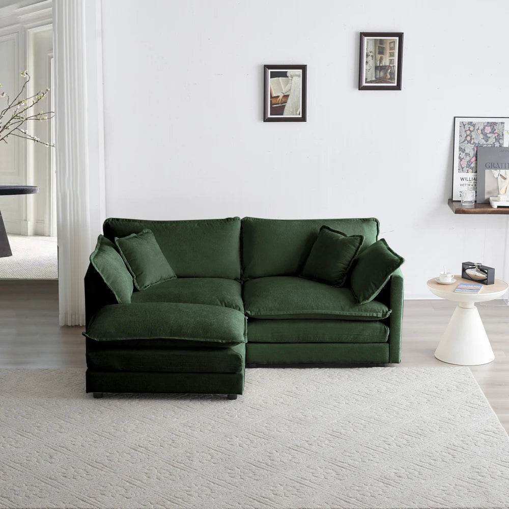 Chenille Loveseat with Ottoman - Loft&Timber