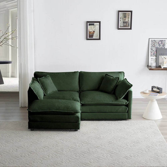 Chenille Loveseat with Ottoman - Loft&Timber