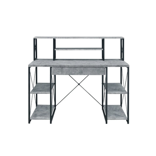 HMS 47" Gray and Black Simple Desk - Loft&Timber