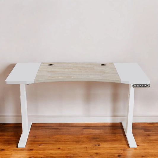 HMS 63" Adjustable Brown White Standing Desk - Loft&Timber