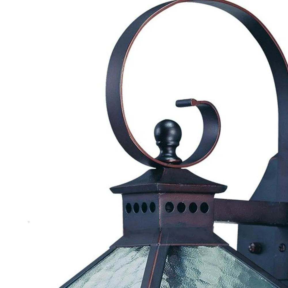 HMS XL Two Antique Bronze Black Hammered Glass Wall Light - Loft&Timber