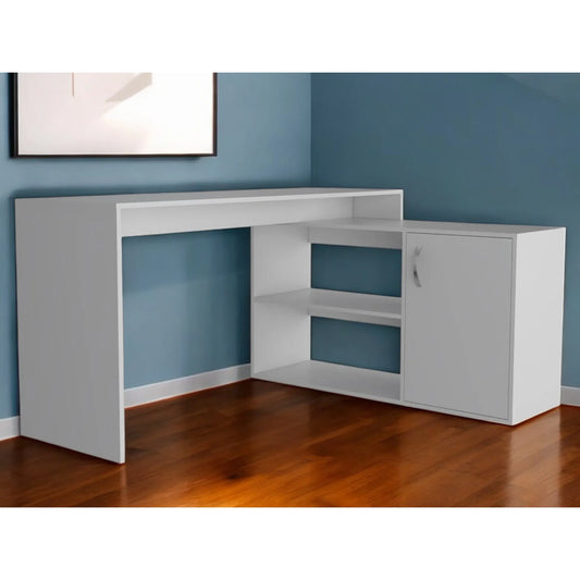 HMS 60" White Modern L-Shaped Computer Desk - Loft&Timber