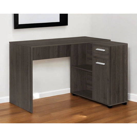 HMS 46" Brown Wood L-Shaped Computer Desk - Loft&Timber