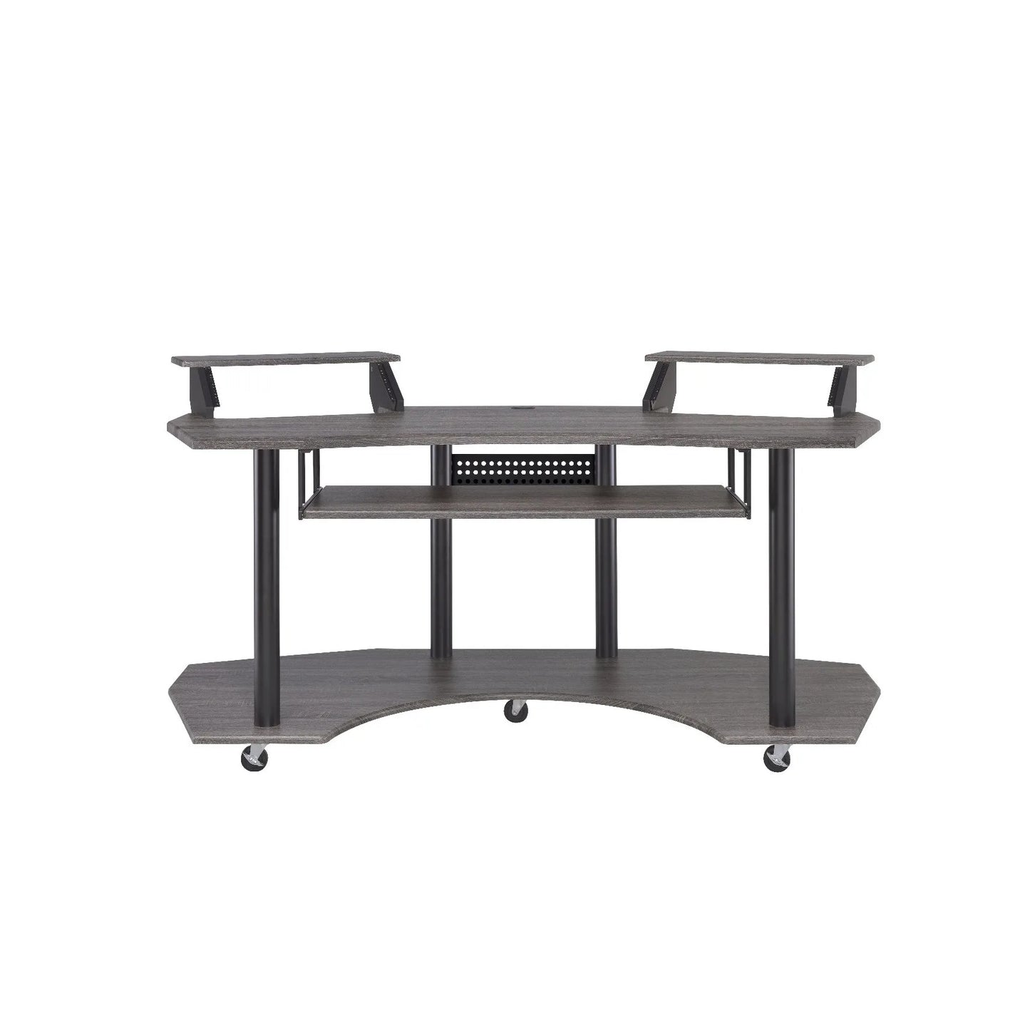 71" dark gray and black computer desk - Loft&Timber