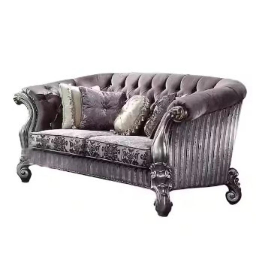 HMS 76" Purple Platinum Velvet Chesterfield Loveseat - Loft&Timber