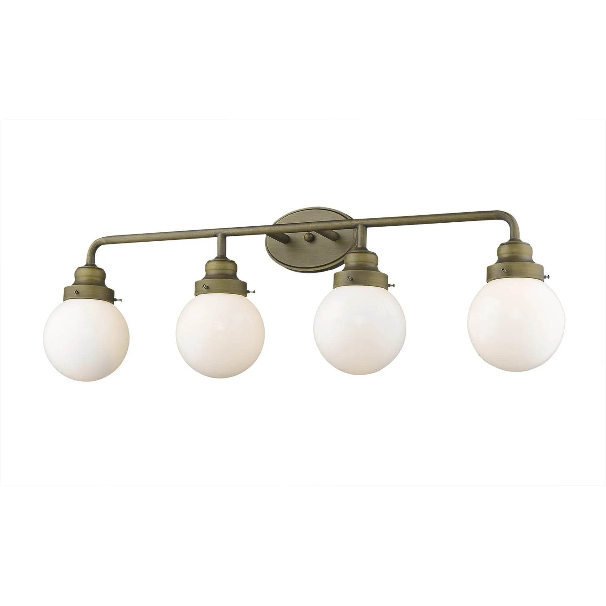 HMS Portsmith 4-Light Acrylic Vanity Raw Brass LED Lighting Indoor - Loft&Timber
