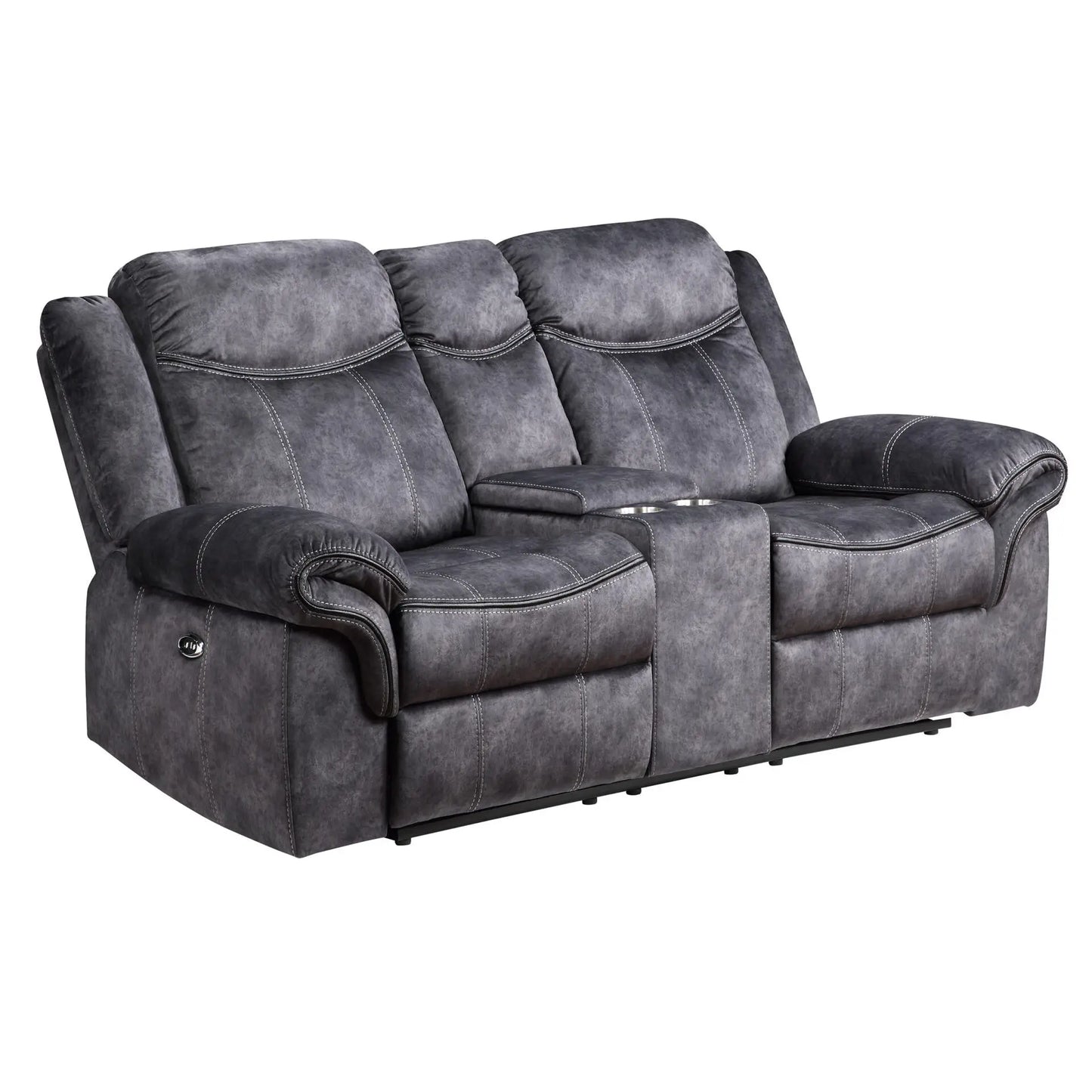 HMS 79" Dark Gray Microfiber Power Reclining Loveseat - Loft&Timber