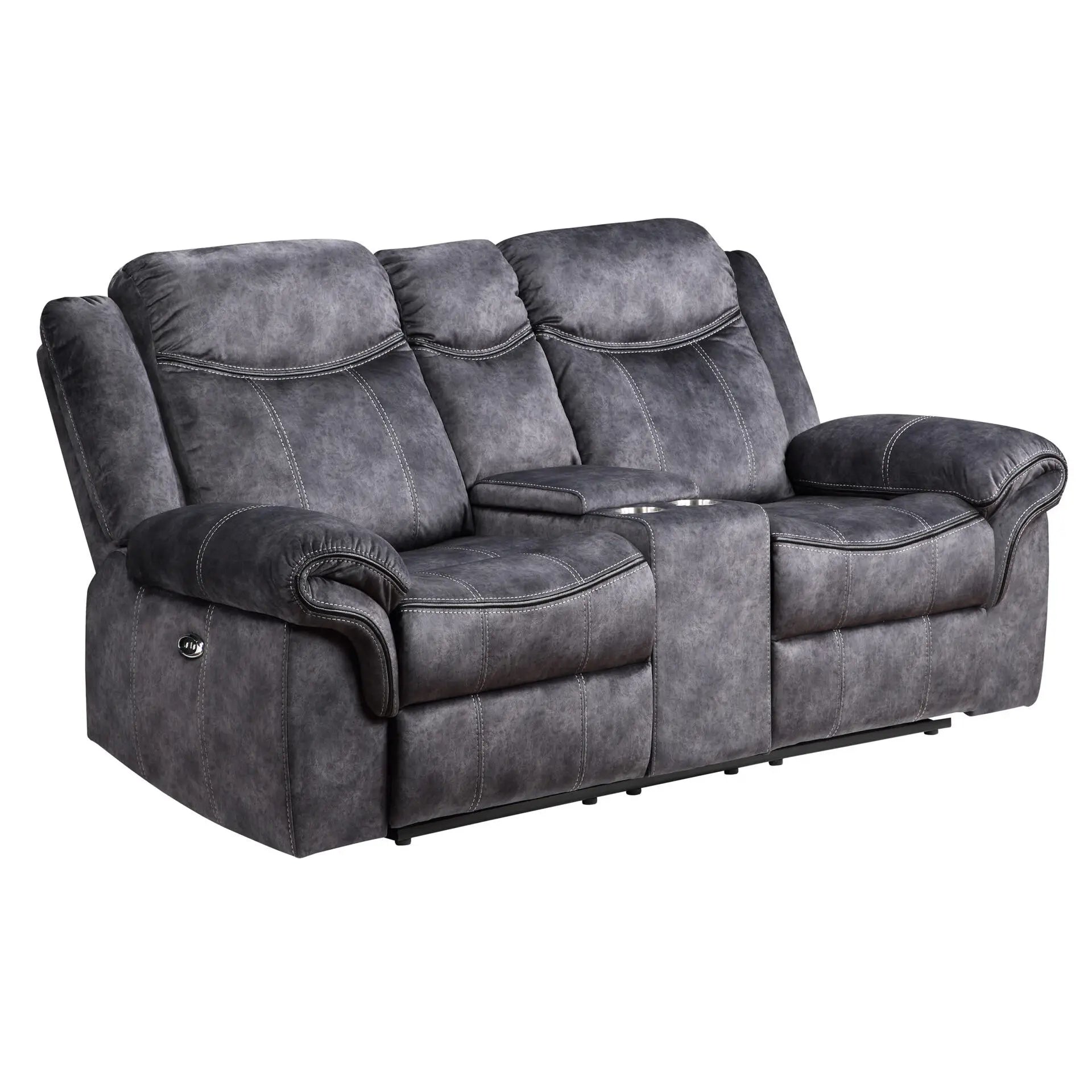 HMS 79" Dark Gray Microfiber Power Reclining Loveseat - Loft&Timber