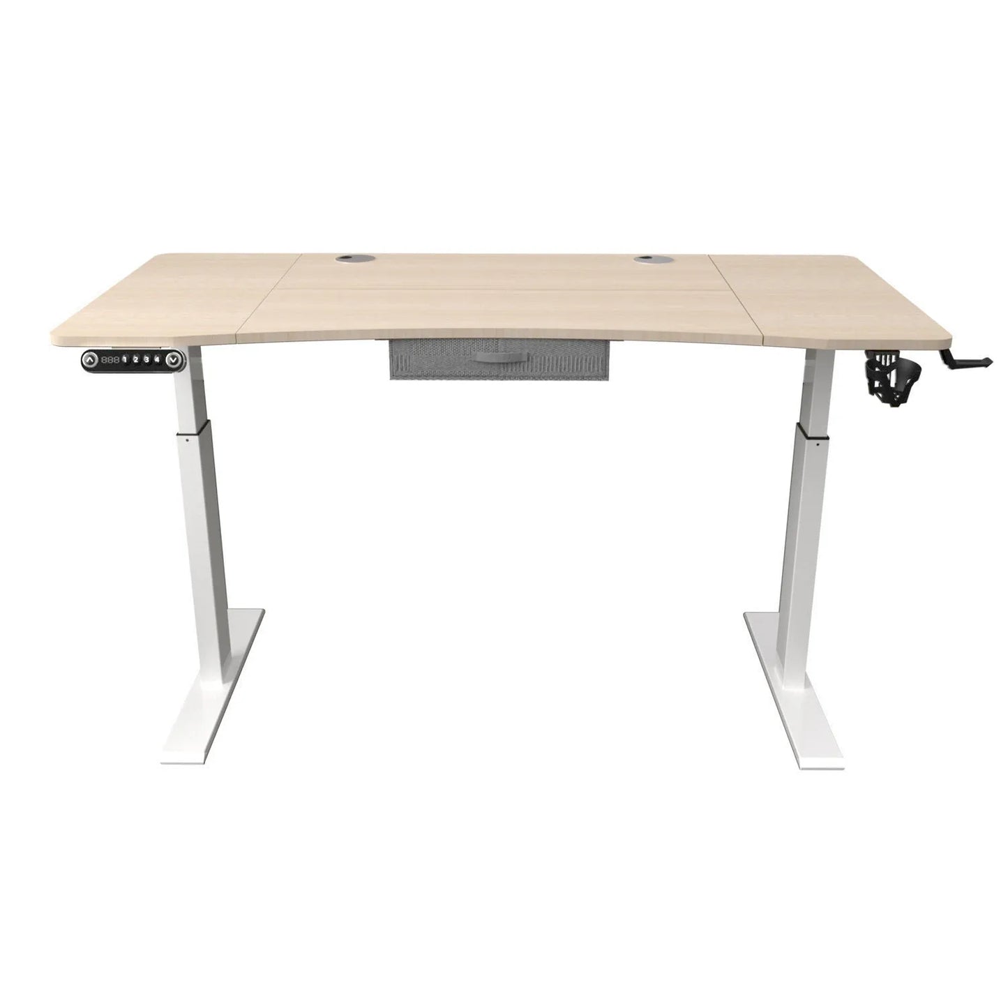 HMS 55" Adjustable Oak and White Modern Standing Desk - Loft&Timber