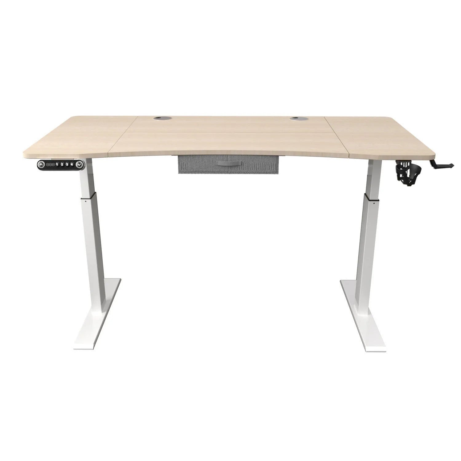 HMS 55" Adjustable Oak and White Modern Standing Desk - Loft&Timber