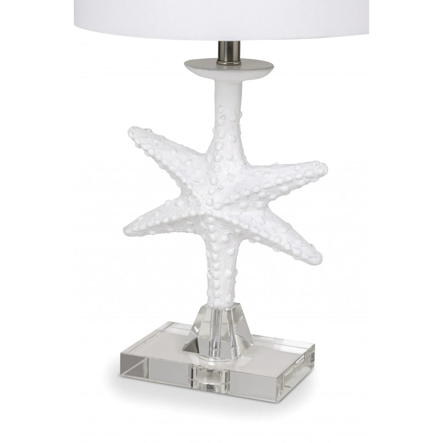 HMS Set of Two 28" Coastal Star Fish Table Lamps Clear & White with White Drum Shades - Loft&Timber