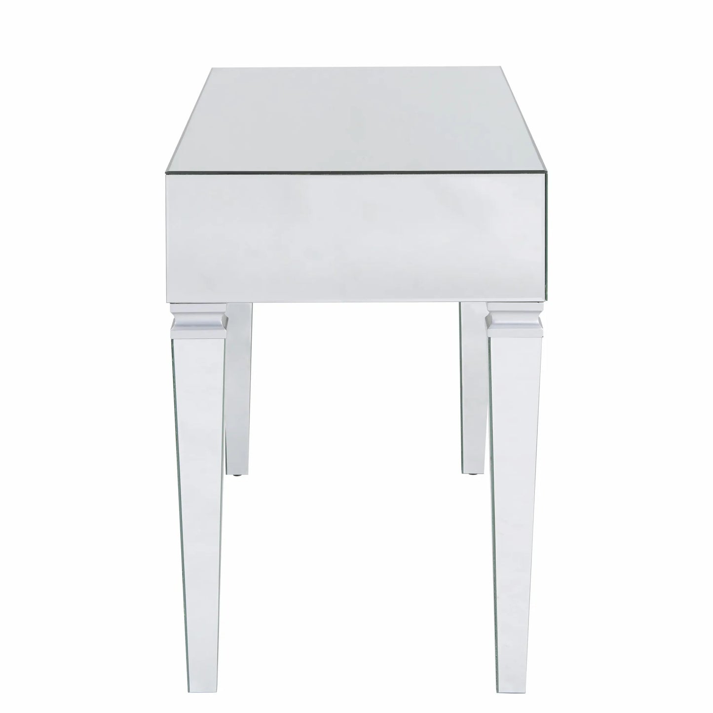 HMS 47" Solid Wood Silver Mirrored Writing Desk with Three Drawers - Loft&Timber