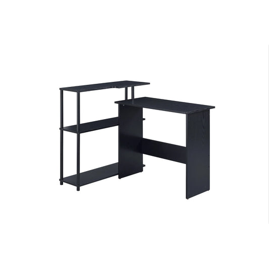 HMS 39" Black L-Shaped Wooden Desk - Loft&Timber