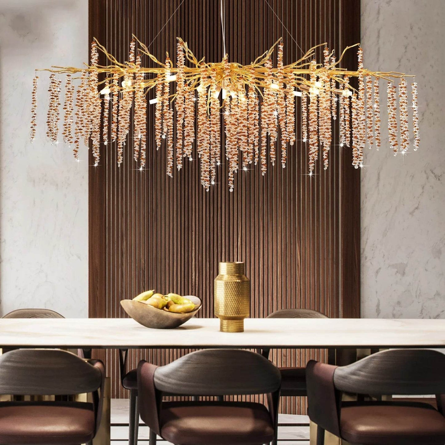 Light Luxury Luxury Amber Crystal Tassel Lamps - Loft&Timber
