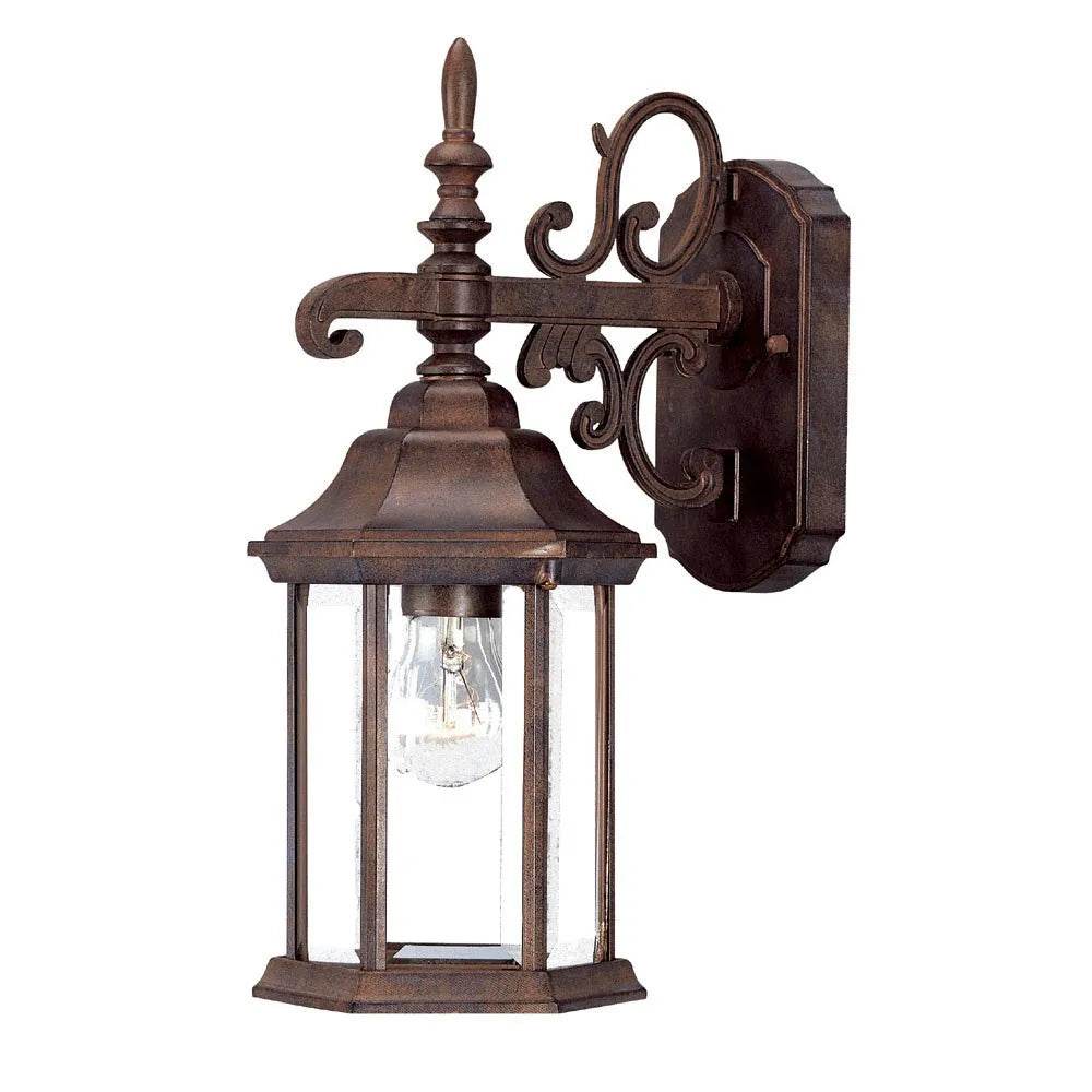 HMS Petite Brown Domed Hanging Glass Lantern Warm White LED Wall Sconce - Loft&Timber