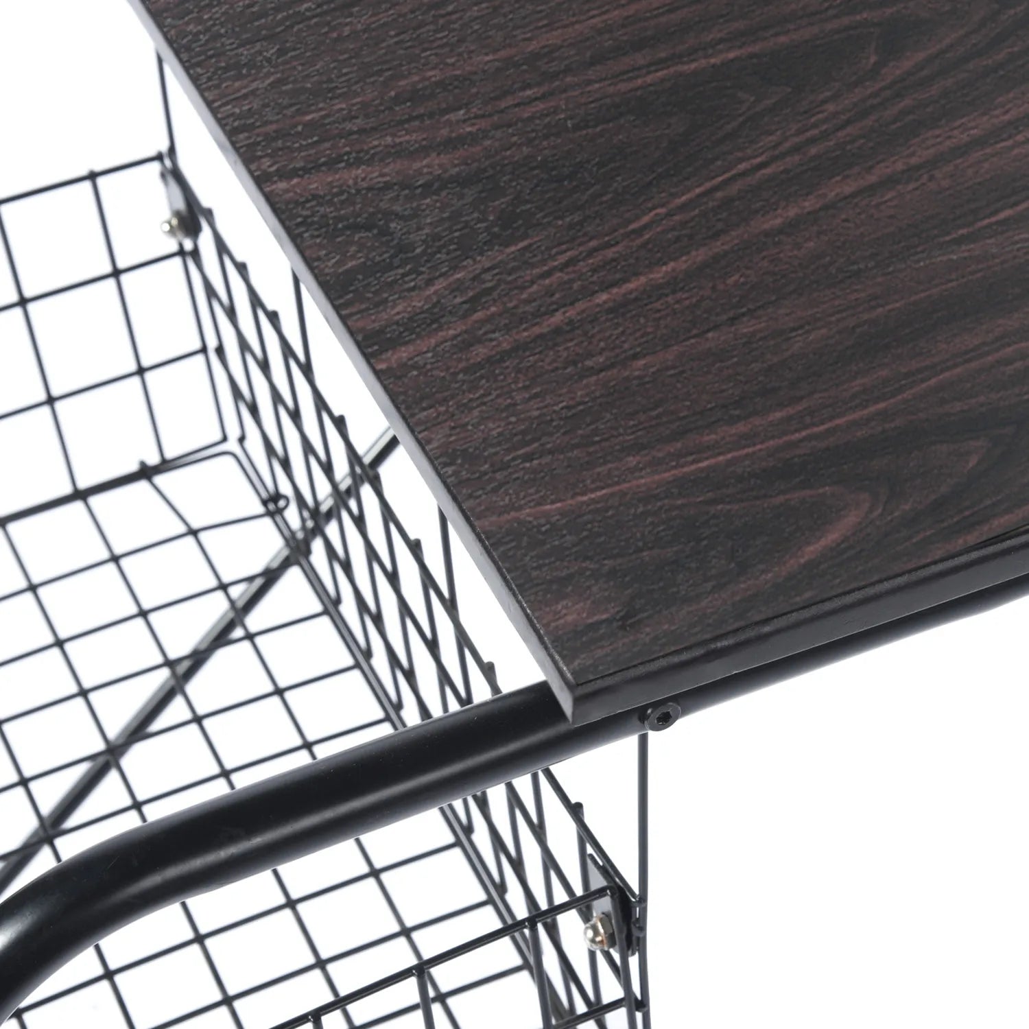 HMS 39" Brown and Black Wood and Metal Computer Desk - Loft&Timber