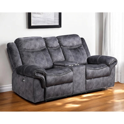 HMS 79" Dark Gray Microfiber Power Reclining Loveseat - Loft&Timber
