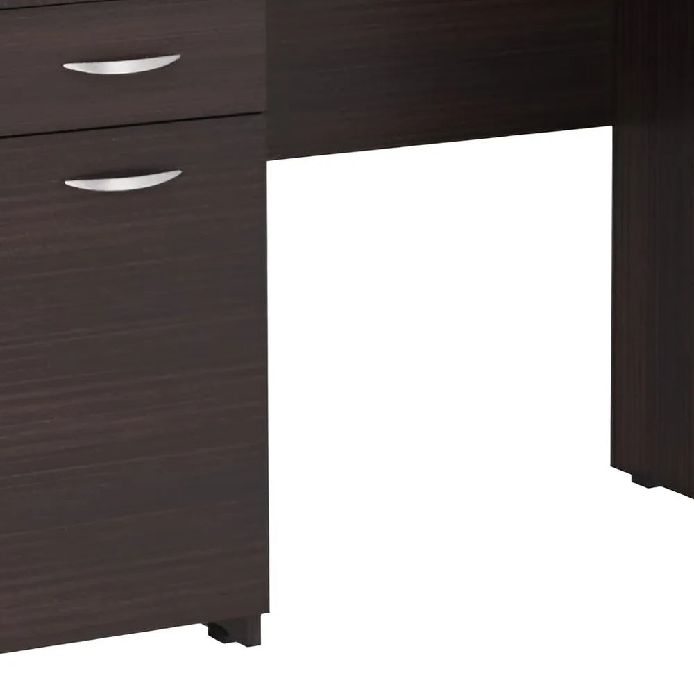 HMS Espresso 43" Adjustable Computer Desk with Four Wooden Drawers - Loft&Timber